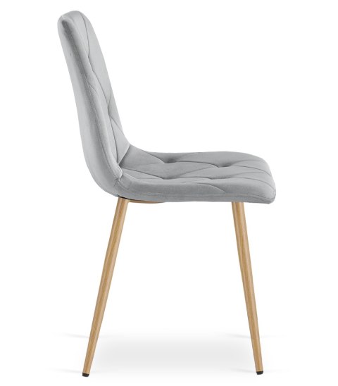 KRZESŁO TAPICEROWANE AURA, DO SALONU, JADALNI, SZARE, WELUROWE, VELVET