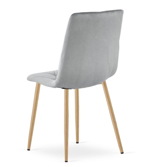 KRZESŁO TAPICEROWANE AURA, DO SALONU, JADALNI, SZARE, WELUROWE, VELVET