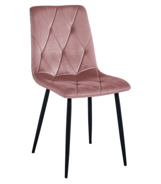 KRZESŁO TAPICEROWANE WELUROWE AURA, RÓŻOWE, VELVET, SALON, JADALNI, GLAMOUR