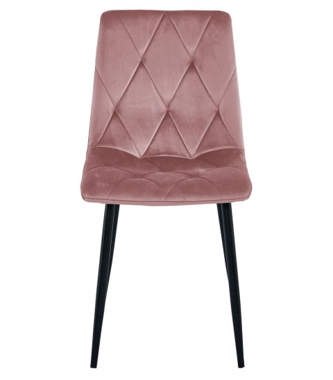 Krzesło LIBRA - róż aksamit / nogi czarne x 1