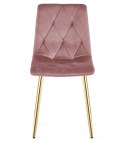 Krzesło LIBRA - różowy aksamit / nogi kolor złoty x 1
