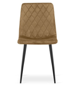 KRZESŁO TAPICEROWANE VELORIA, WELUROWE, BRĄZOWE, DO SALONU, JADALNI, VELVET