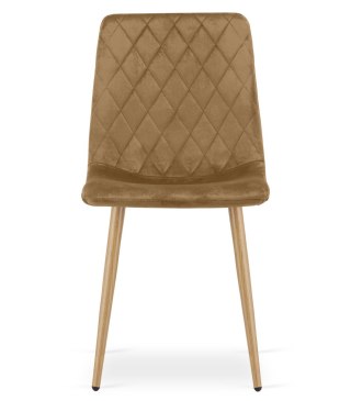 KRZESŁO TAPICEROWANE VELORIA, WELUROWE, BRĄZOWE, DO SALONU, JADALNI, VELVET