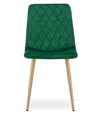 KRZESŁO TAPICEROWANE VELORIA, WELUROWE, ZIELONE, DO SALONU, JADALNI, VELVET