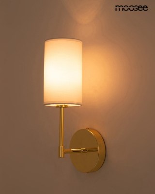 LAMPA ŚCIENNA KINKIET AURELIA ZŁOTA, MOOSEE, METALOWA, E14, GLAMOUR, SALON