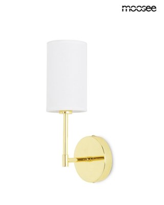 LAMPA ŚCIENNA KINKIET AURELIA ZŁOTA, MOOSEE, METALOWA, E14, GLAMOUR, SALON