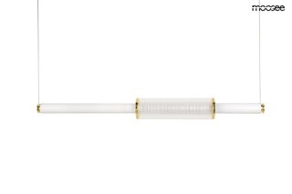 LAMPA WISZĄCA LED MOOSEE AURA ZŁOTA, 43W, 85CM, GLAMOUR, NOWOCZESNA