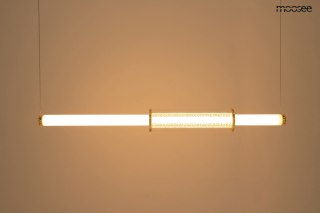 LAMPA WISZĄCA LED MOOSEE AURA ZŁOTA, 43W, 85CM, GLAMOUR, NOWOCZESNA