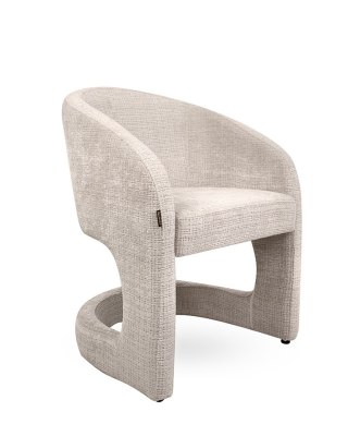 KRZESŁO TAPICEROWANE AMORELLE BEŻOWE, DO SALONU, JADALNI, VELVET, GLAMOUR