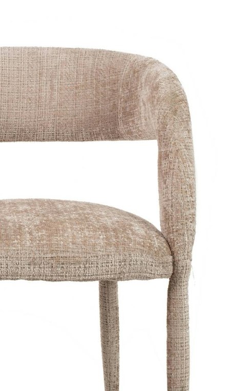 KRZESŁO BAROWE SERENA, HOKER BEŻOWY, SZENILA, DO WYSPY, GLAMOUR, 74CM