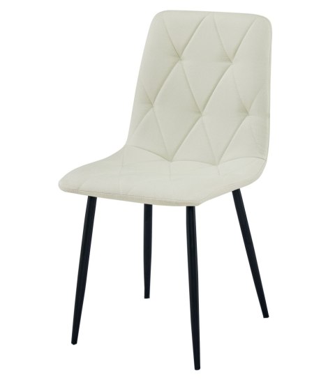 Krzesło LIBRA - beż materiał / nogi czarne x 4 Krzesło LIBRA - beż materiał / nogi czarne x 4