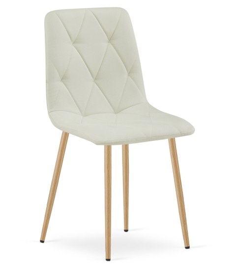Krzesło LIBRA - beż materiał / nogi kolor drewna x 3 Krzesło LIBRA - beż materiał / nogi kolor drewna x 3