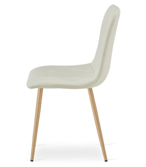 Krzesło LIBRA - beż materiał / nogi kolor drewna x 4 Krzesło LIBRA - beż materiał / nogi kolor drewna x 4