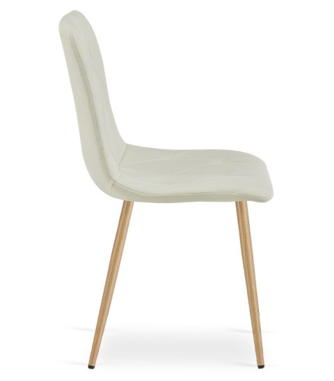 Krzesło LIBRA - beż materiał / nogi kolor drewna x 4 Krzesło LIBRA - beż materiał / nogi kolor drewna x 4