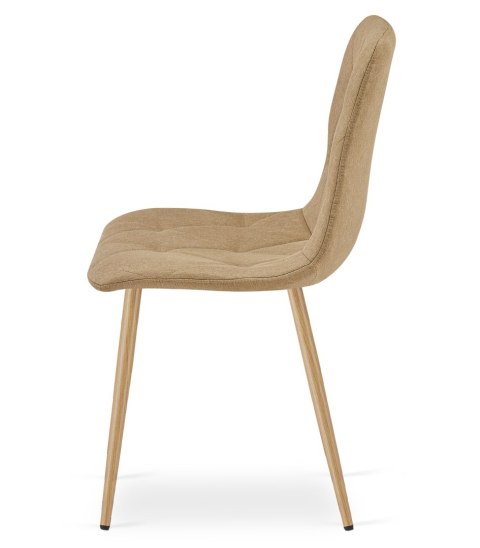 Krzesło LIBRA - brąz materiał / nogi kolor drewna x 4 Krzesło LIBRA - brąz materiał / nogi kolor drewna x 4