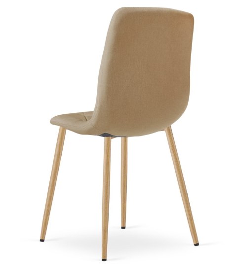 Krzesło LIBRA - brąz materiał / nogi kolor drewna x 4 Krzesło LIBRA - brąz materiał / nogi kolor drewna x 4