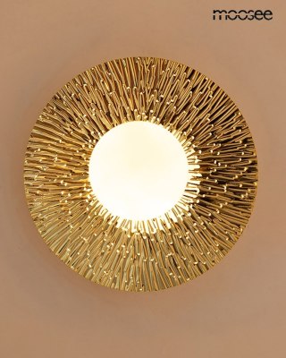 LAMPA ŚCIENNA KINKIET ZŁOTA MOOSEE AURELIA 30, SZKLANA, GLAMOUR, G9
