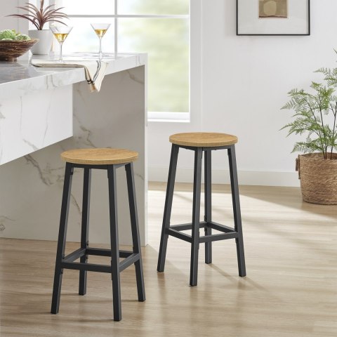 Taboret barowy - dąb / nogi czarne Taboret barowy - dąb / nogi czarne