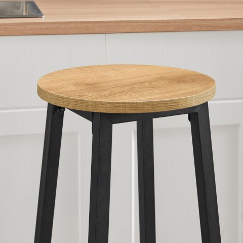 Taboret barowy - dąb / nogi czarne Taboret barowy - dąb / nogi czarne