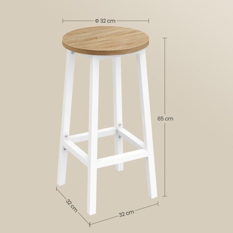 Taboret barowy - dąb sonoma / nogi białe Taboret barowy - dąb sonoma / nogi białe