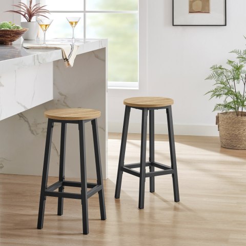 Taboret barowy - dąb sonoma / nogi czarne Taboret barowy - dąb sonoma / nogi czarne