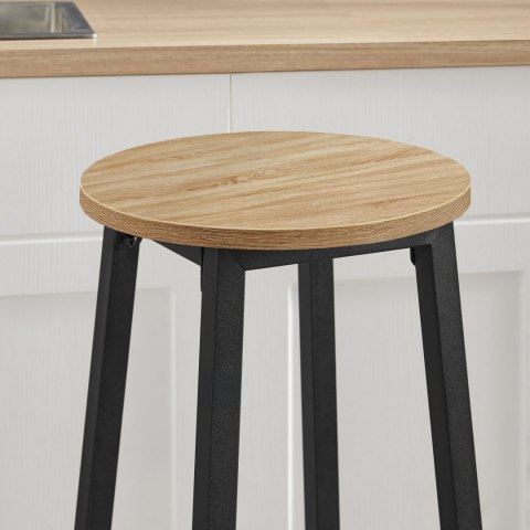Taboret barowy - dąb sonoma / nogi czarne Taboret barowy - dąb sonoma / nogi czarne