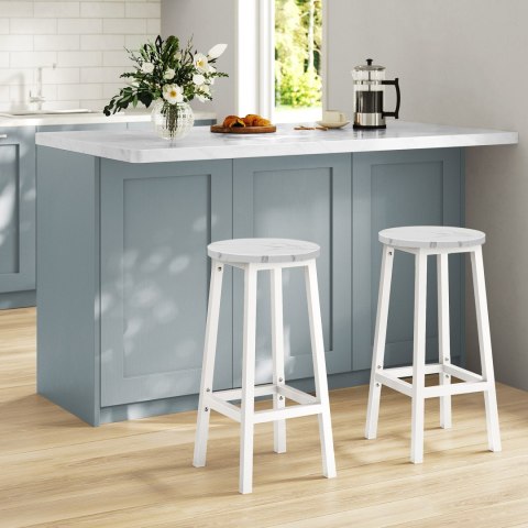 Taboret barowy - marmur / nogi białe Taboret barowy - marmur / nogi białe