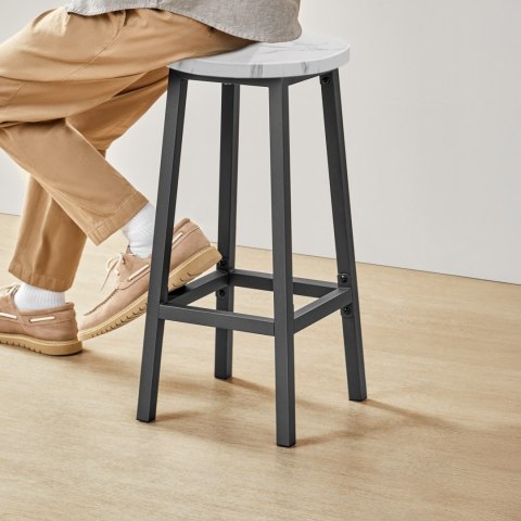 Taboret barowy - marmur / nogi czarne Taboret barowy - marmur / nogi czarne