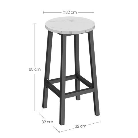 Taboret barowy - marmur / nogi czarne Taboret barowy - marmur / nogi czarne