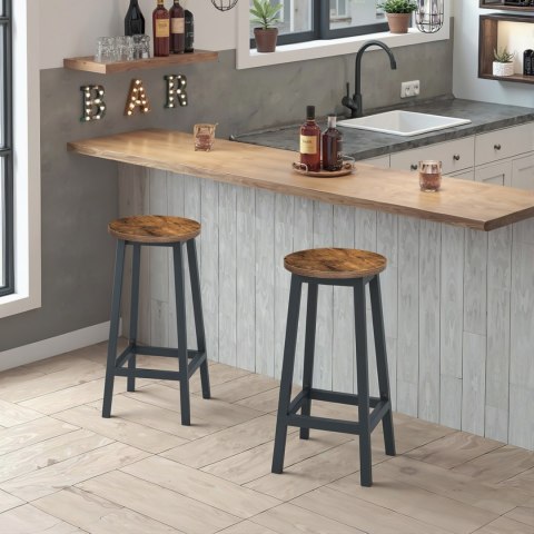 Taboret barowy - rustykalny / nogi czarne Taboret barowy - rustykalny / nogi czarne