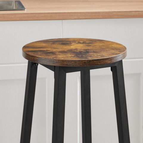 Taboret barowy - rustykalny / nogi czarne Taboret barowy - rustykalny / nogi czarne