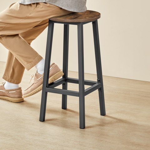 Taboret barowy - rustykalny / nogi czarne Taboret barowy - rustykalny / nogi czarne