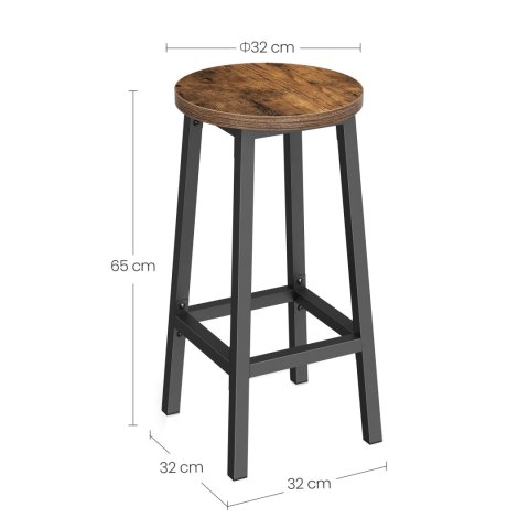 Taboret barowy - rustykalny / nogi czarne Taboret barowy - rustykalny / nogi czarne