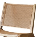 FOTEL BOHO, NATURALNY, DREWNIANY, DO SALONU, PLECIONKA, PROSTY, RETRO 64 CM