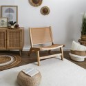 FOTEL BOHO, NATURALNY, DREWNIANY, DO SALONU, PLECIONKA, PROSTY, RETRO 64 CM