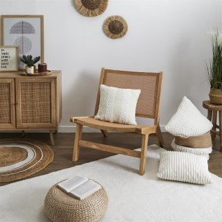 FOTEL BOHO, NATURALNY, DREWNIANY, DO SALONU, PLECIONKA, PROSTY, RETRO 64 CM