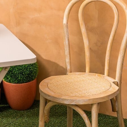 DREWNIANE KRZESŁO ITALIA, RATTAN, WIĄZ, DO JADALNI, BOHO, RUSTYKALNE