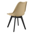 KRZESŁO AURA, BEŻOWE, TAPICEROWANE, EKOSKÓRA, DO SALONU, JADALNI, KUCHNI