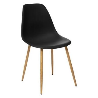 NOWOCZESNE CZARNE KRZESŁO PATIO, DO JADALNI, SALONU, METAL, SOLIDNE, PROSTE