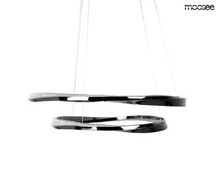 LAMPA WISZĄCA LUMINA MOOSEE CZARNA, NOWOCZESNA, SALON, RING, 80CM, 9XE14