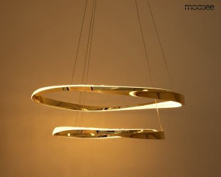 LAMPA WISZĄCA MOOSEE LUMINA ZŁOTA, RING, NOWOCZESNA, GLAMOUR, SALON, 80CM