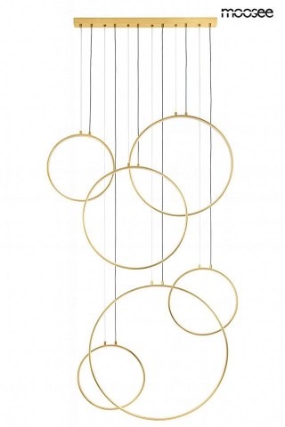 LAMPA WISZĄCA MOOSEE LUMINOS ZŁOTA, LED, NOWOCZESNA, DESIGN, 6 RINGÓW