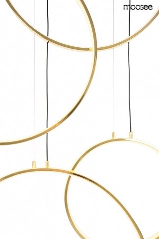 LAMPA WISZĄCA MOOSEE LUMINOS ZŁOTA, LED, NOWOCZESNA, DESIGN, 6 RINGÓW