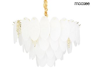 LAMPA WISZĄCA MOOSEE AURELIA 80 ZŁOTA, SZKLANA, GLAMOUR, SALON, ART DECO