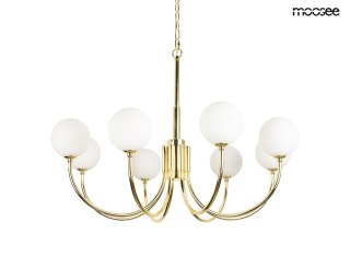 LAMPA WISZĄCA AURELIA ZŁOTA, MOOSEE, SZKLANE KULE, NOWOCZESNA, 8xLED, LOFT