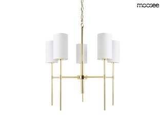 LAMPA WISZĄCA AUREA MOOSEE ZŁOTA, GLAMOUR, NOWOCZESNA, SALON, METAL, E14