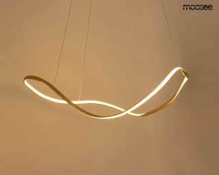 LAMPA WISZĄCA MOOSEE AURAE ZŁOTA LED 28W, SALON, JADALNIA, MODERN, ART DECO