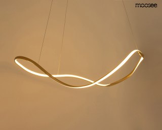 LAMPA WISZĄCA LED MOOSEE AURALUX 80 ZŁOTA, NOWOCZESNA, DO SALONU, ART DECO