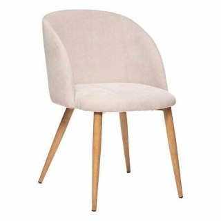 BEŻOWE TAPICEROWANE KRZESŁO GLAMOUR, DO SALONU, WYGODNE, WELUROWE, VELVET