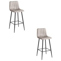 Hoker POZZA - aksamit ciemny beż / nogi czarne x 2